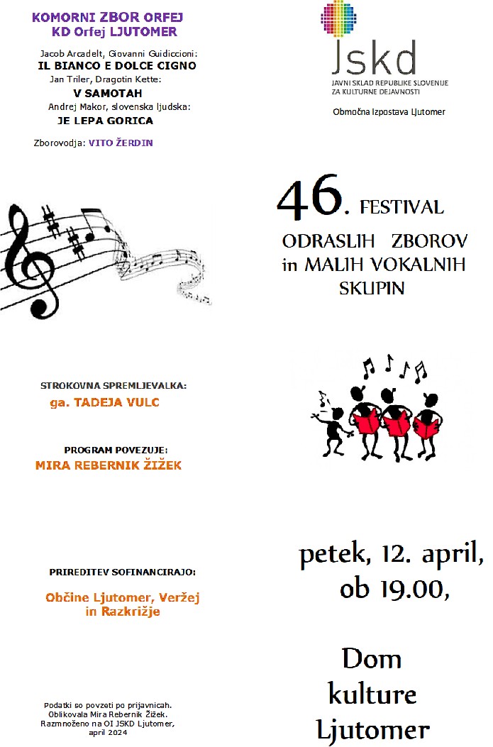 Festival odraslih zborov in malih vokalnih skupin